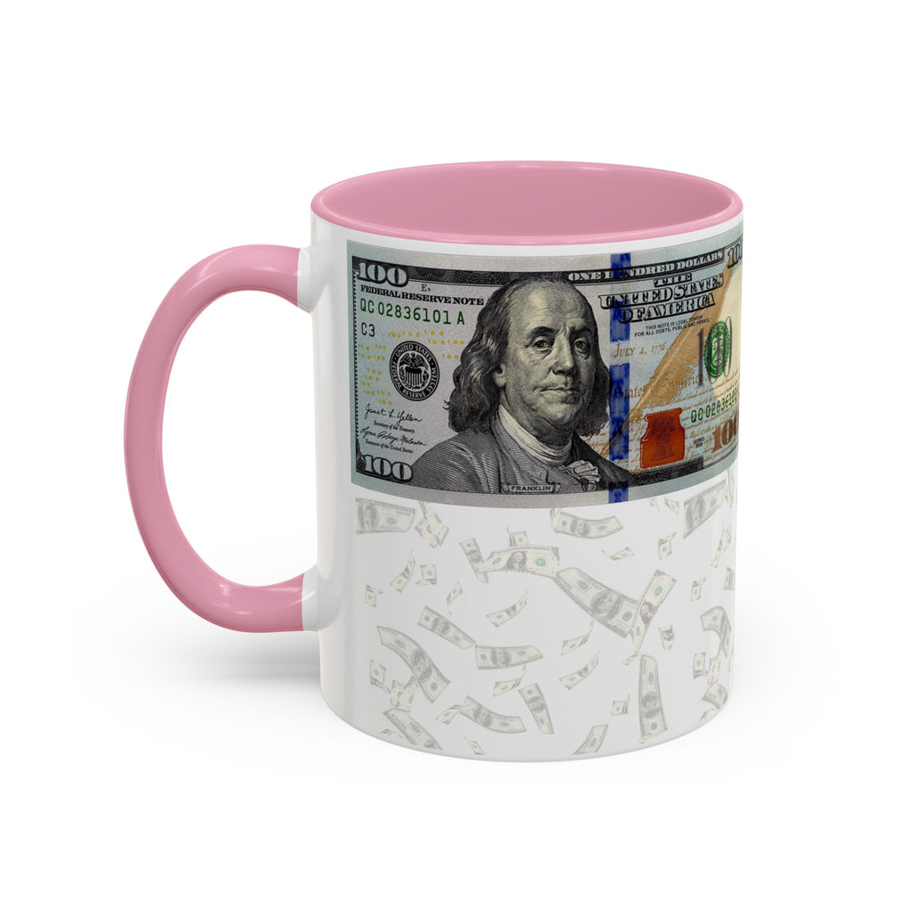 Money Pattern Coffee Mug — "Lips touch, then hands follow" 11oz/15oz