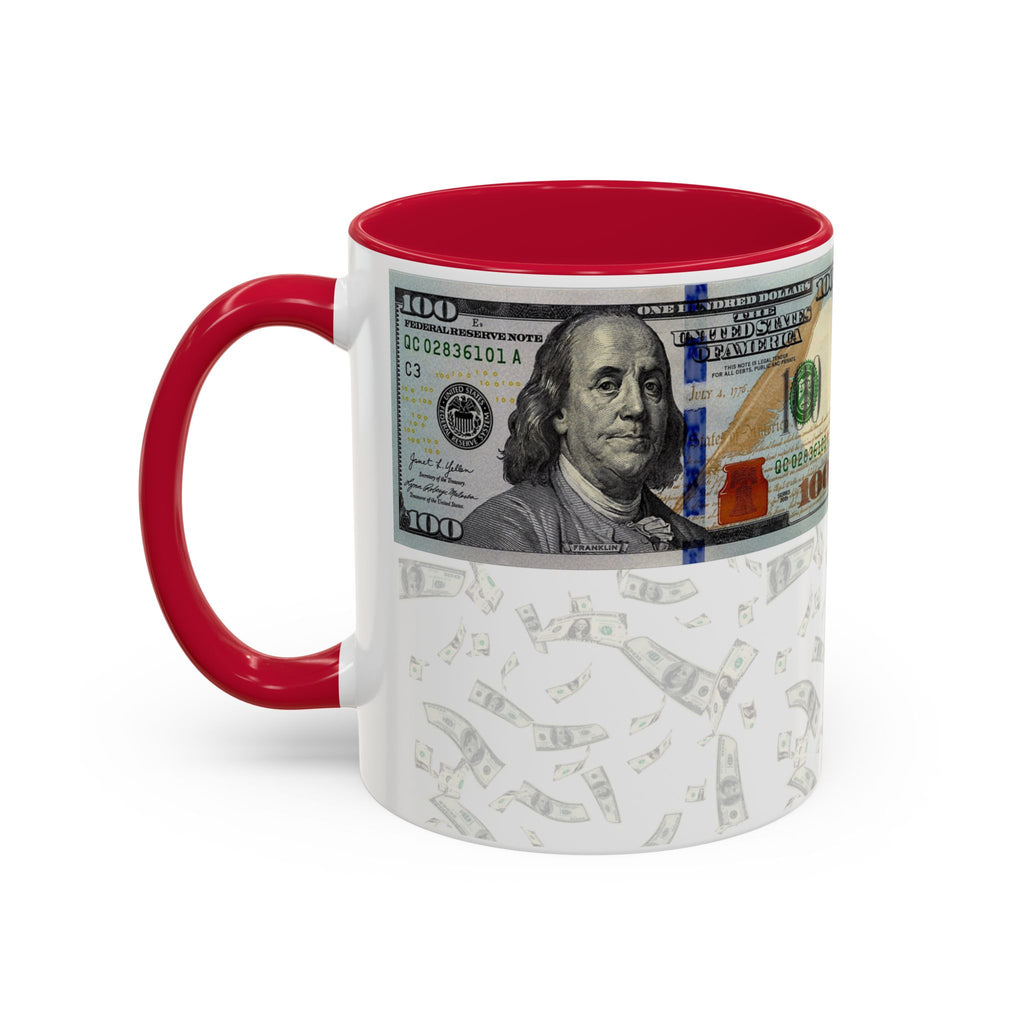 Money Pattern Coffee Mug — "Lips touch, then hands follow" 11oz/15oz